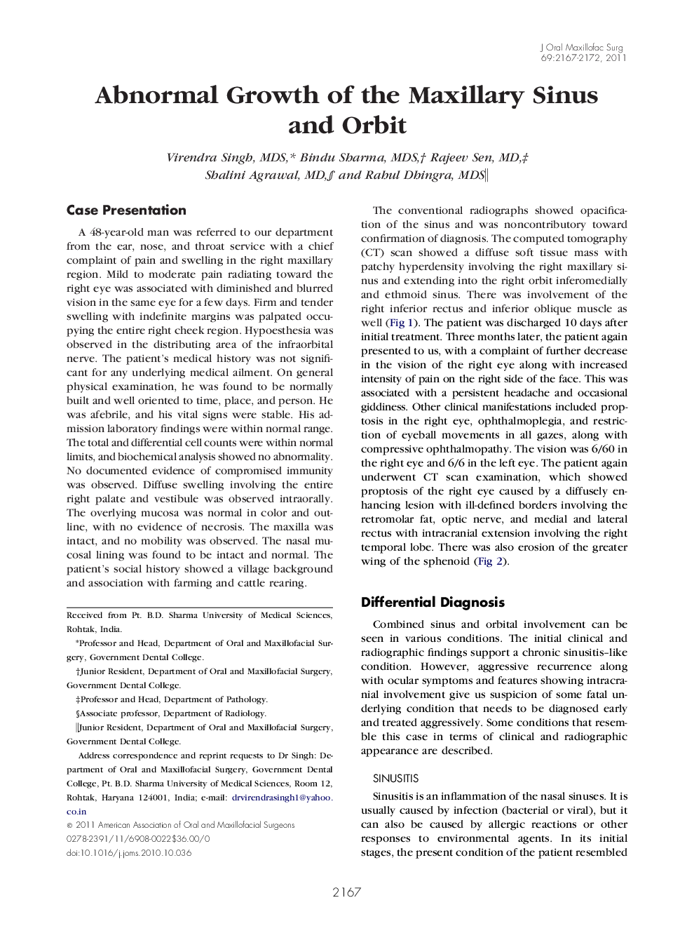 Abnormal Growth of the Maxillary Sinus and Orbit