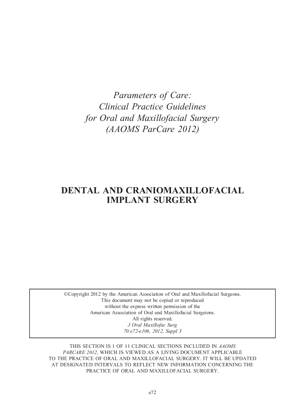 Dental and Craniomaxillofacial Implant Surgery