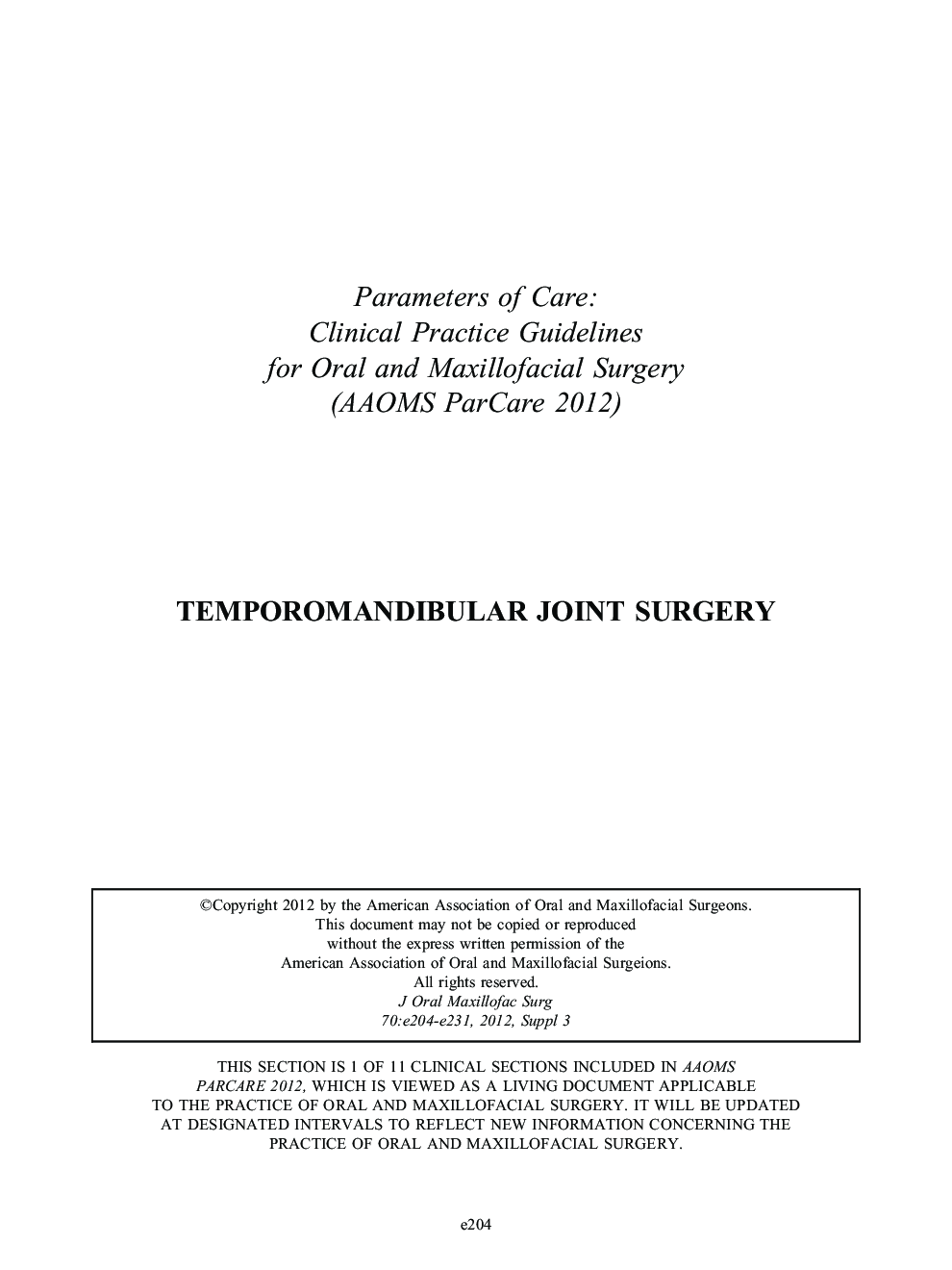 Temporomandibular Joint Surgery