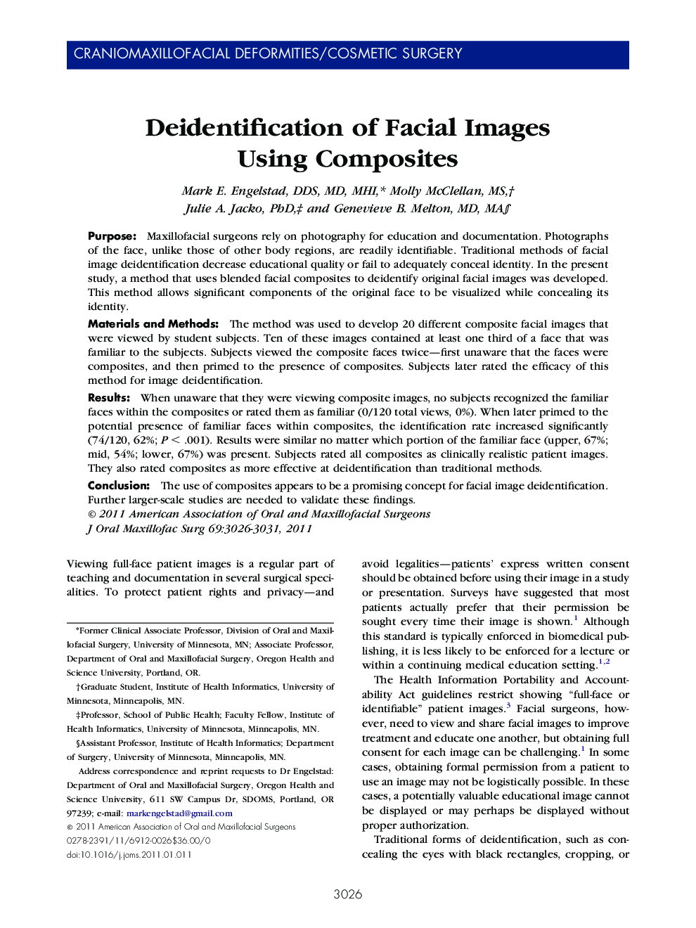 Deidentification of Facial Images Using Composites