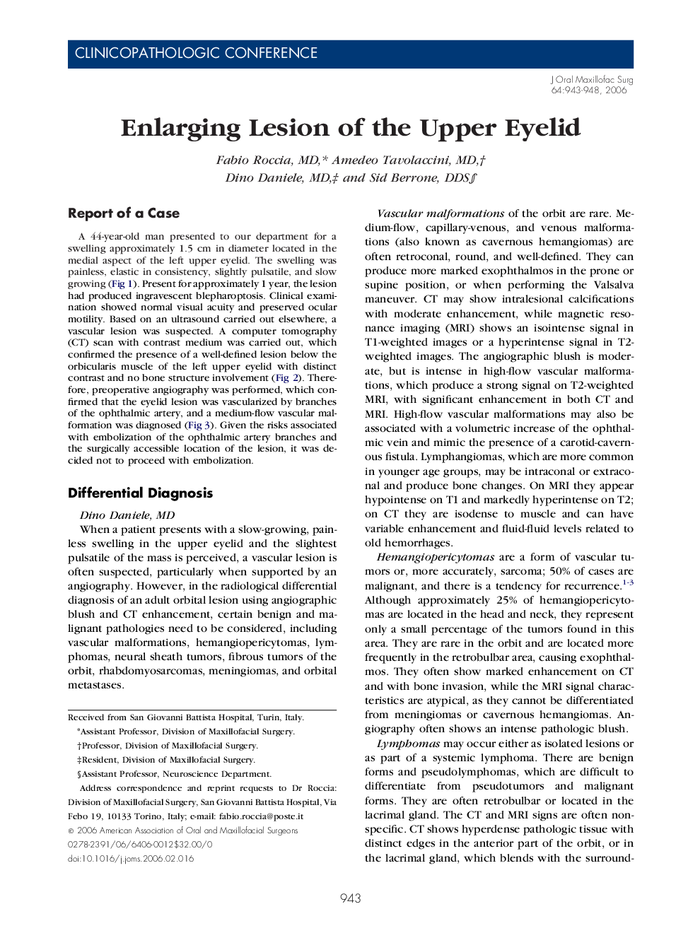 Enlarging Lesion of the Upper Eyelid