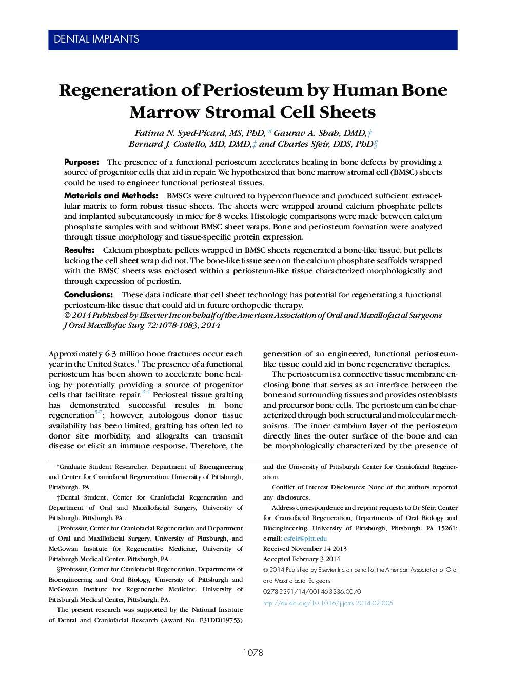 Regeneration of Periosteum by Human Bone Marrow Stromal Cell Sheets 