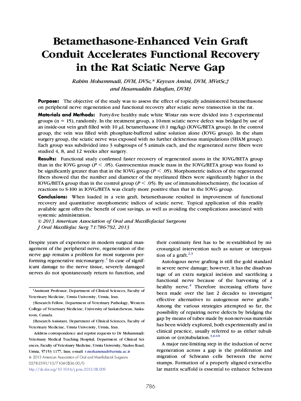 Betamethasone-Enhanced Vein Graft Conduit Accelerates Functional Recovery in the Rat Sciatic Nerve Gap