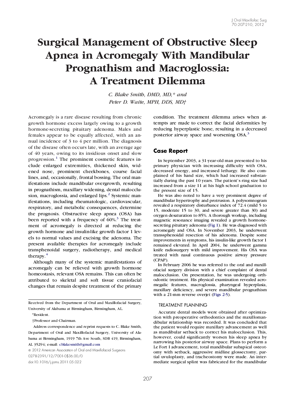 Surgical Management of Obstructive Sleep Apnea in Acromegaly With Mandibular Prognathism and Macroglossia: A Treatment Dilemma