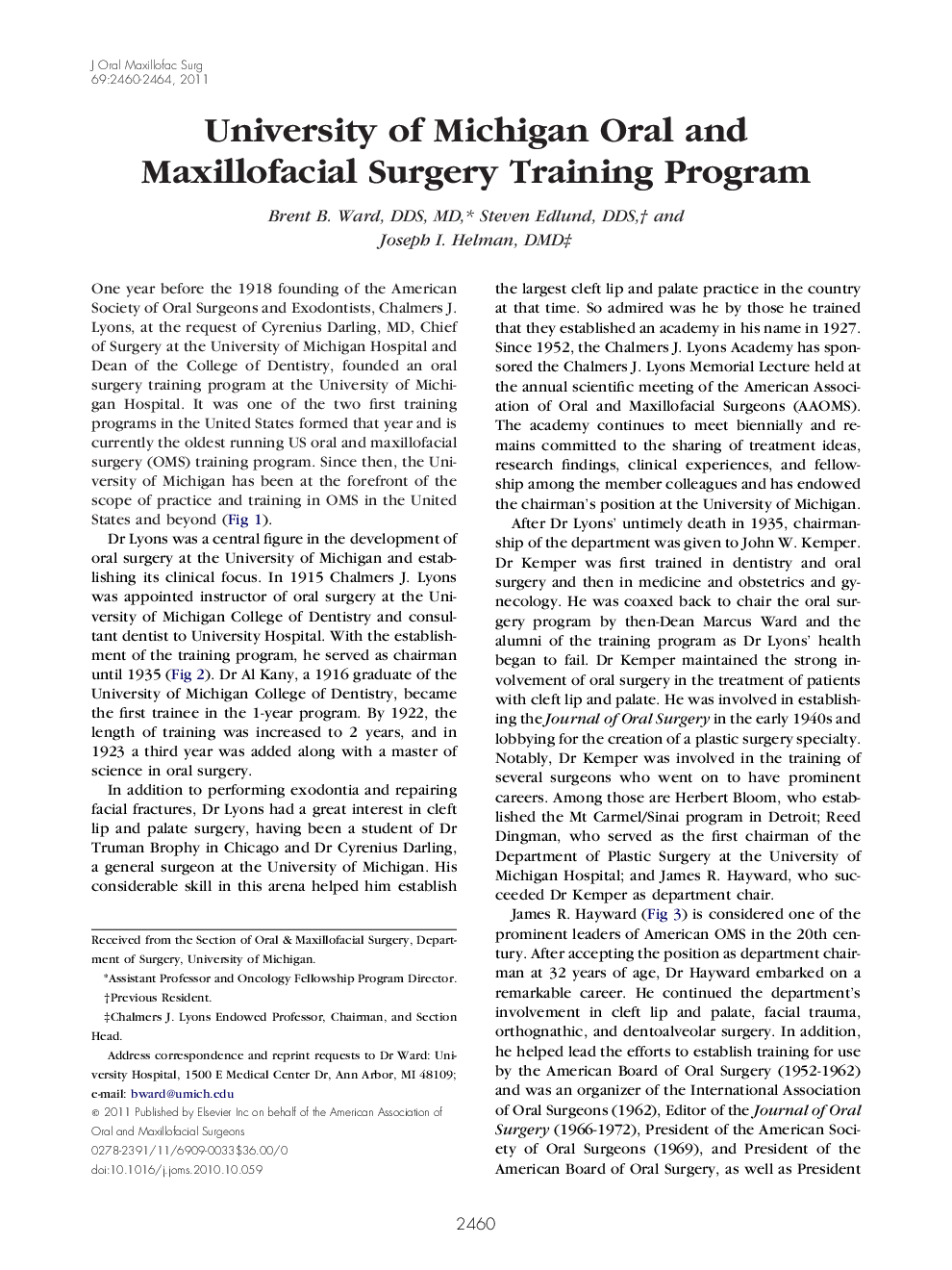 University of Michigan Oral and Maxillofacial Surgery Training Program