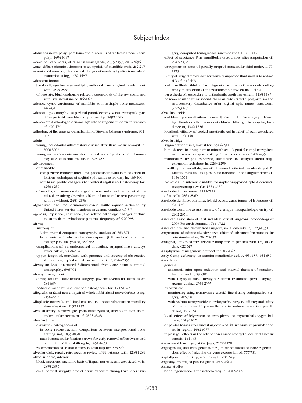 Subject Index