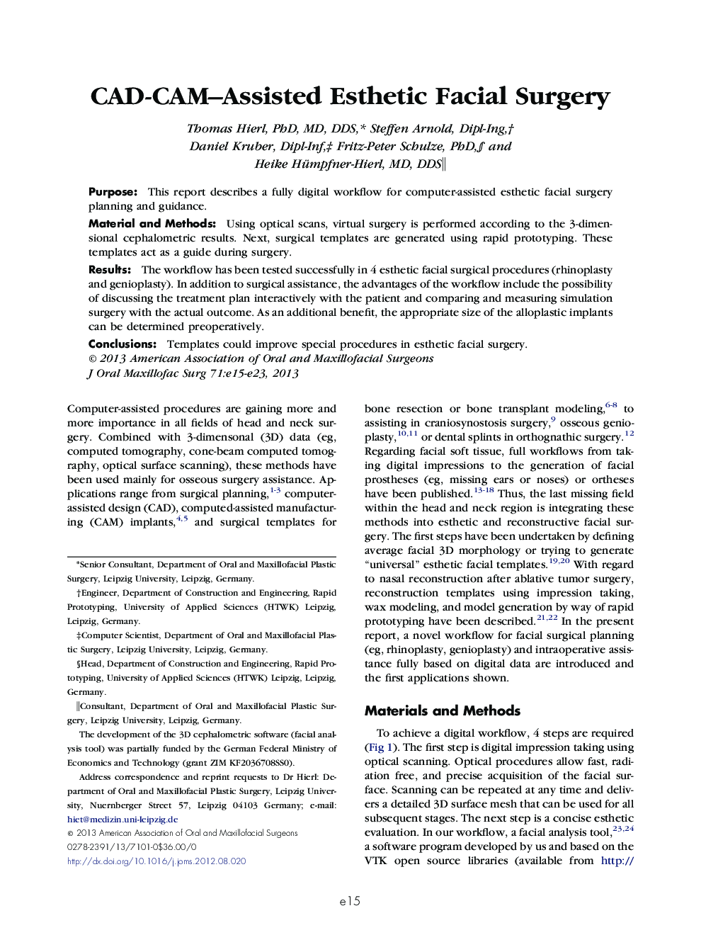 CAD-CAM-Assisted Esthetic Facial Surgery