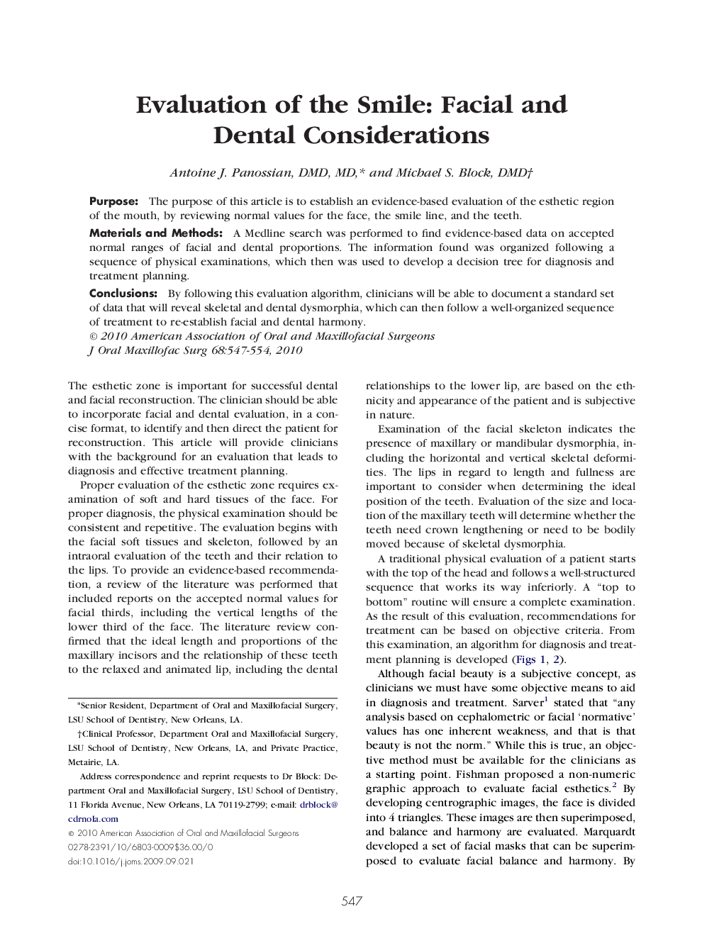 عکس صفحه اول مقاله: Evaluation of the Smile: Facial and Dental Considerations Evaluation of the Smile: Facial and Dental Considerations