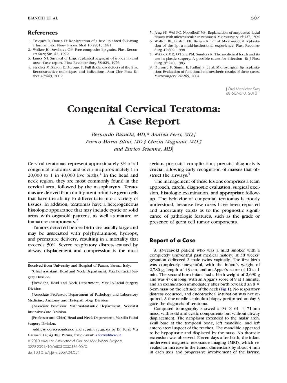 عکس صفحه اول مقاله: Congenital Cervical Teratoma: A Case Report Congenital Cervical Teratoma: A Case Report