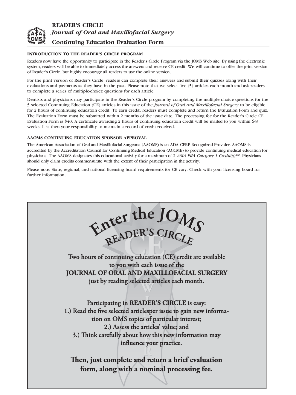 Reader's Circle Continuing Education Program