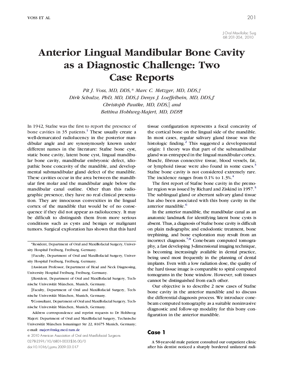Anterior Lingual Mandibular Bone Cavity as a Diagnostic Challenge: Two Case Reports