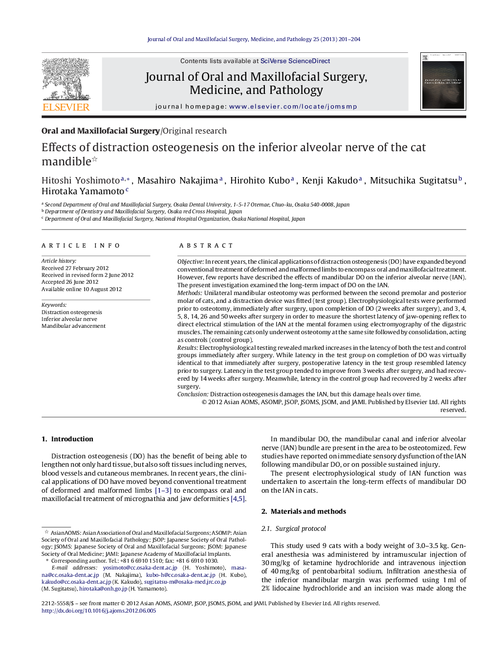 Effects of distraction osteogenesis on the inferior alveolar nerve of the cat mandible