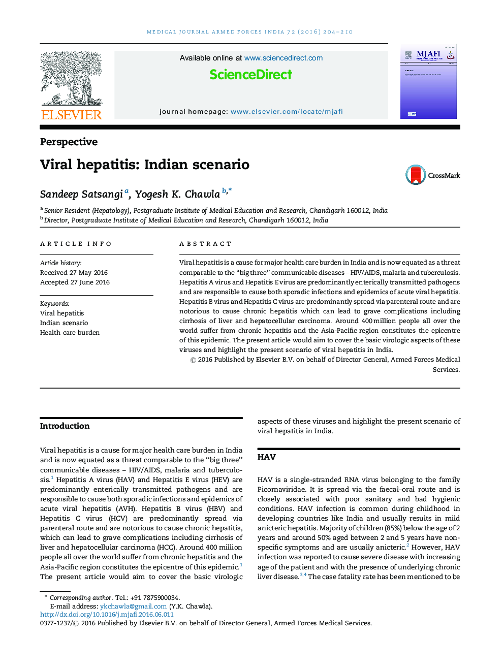 هپاتیت ویروسی: سناریوی هند