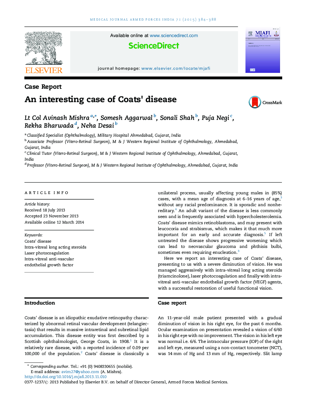 An interesting case of Coats' disease