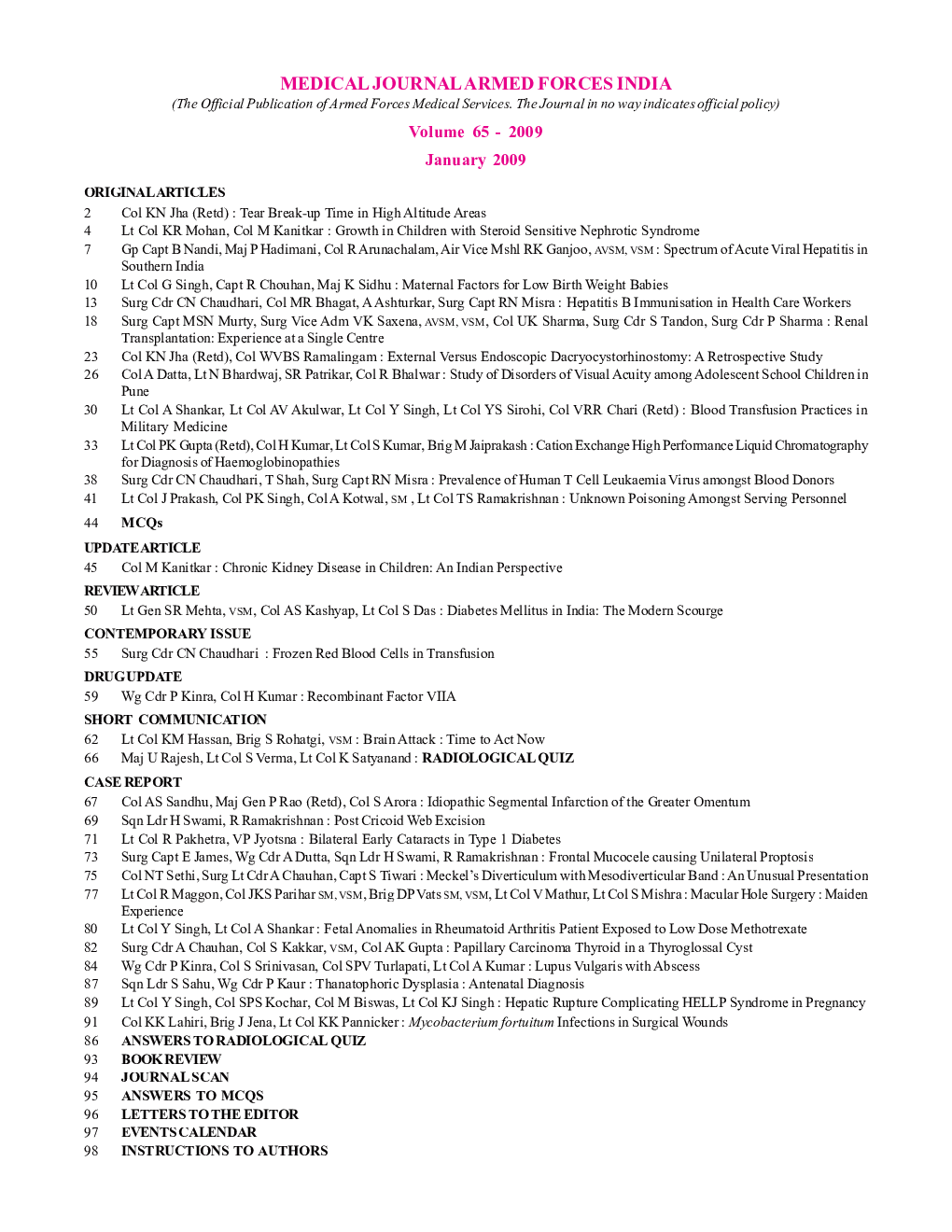 Volume 65 - 2009