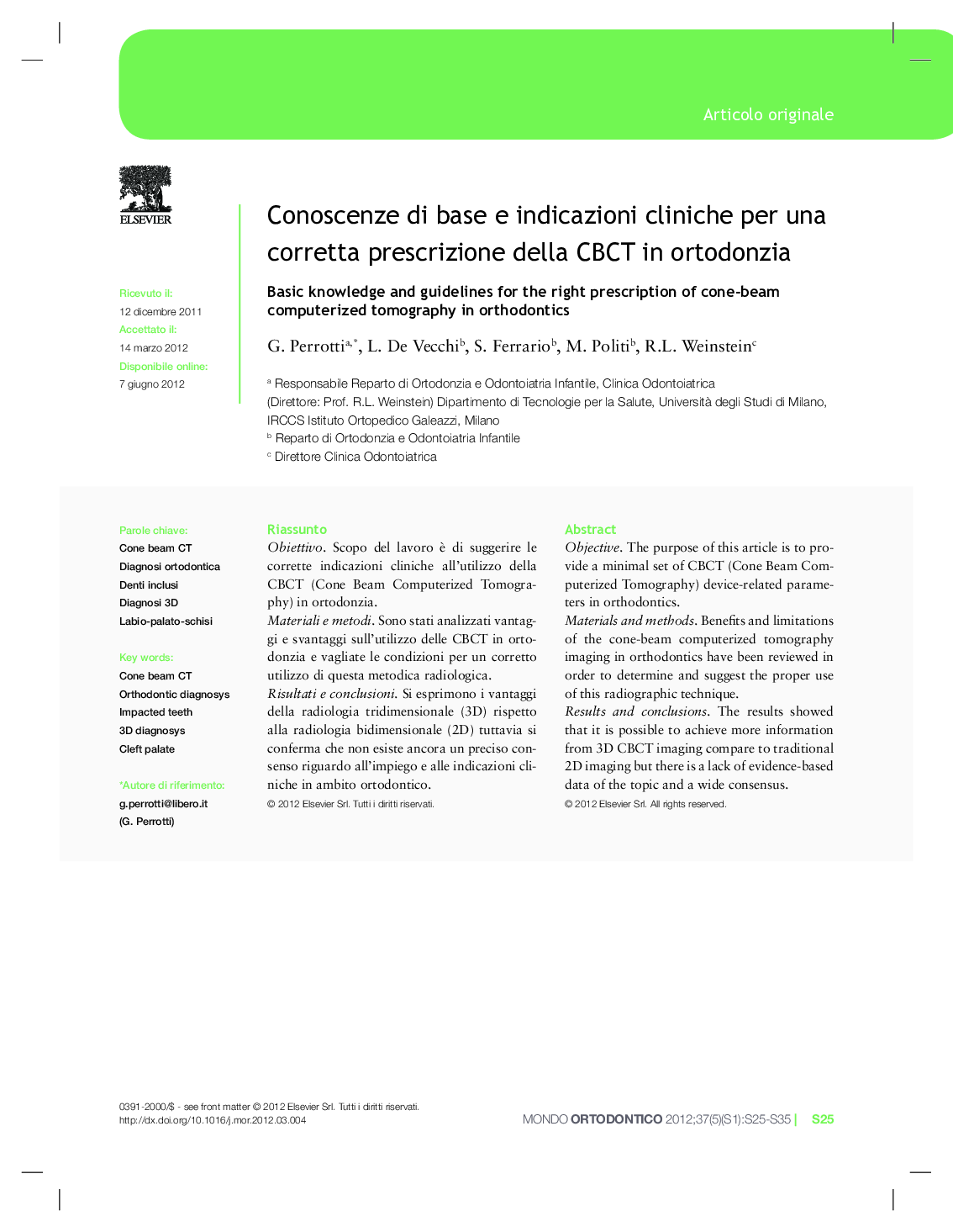 Conoscenze di base e indicazioni cliniche per una corretta prescrizione della CBCT in ortodonzia