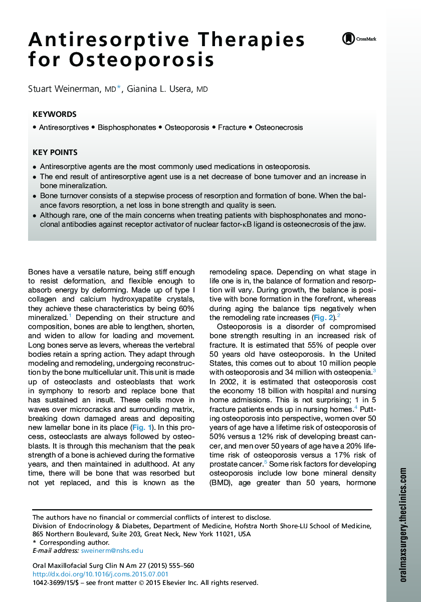 Antiresorptive Therapies for Osteoporosis