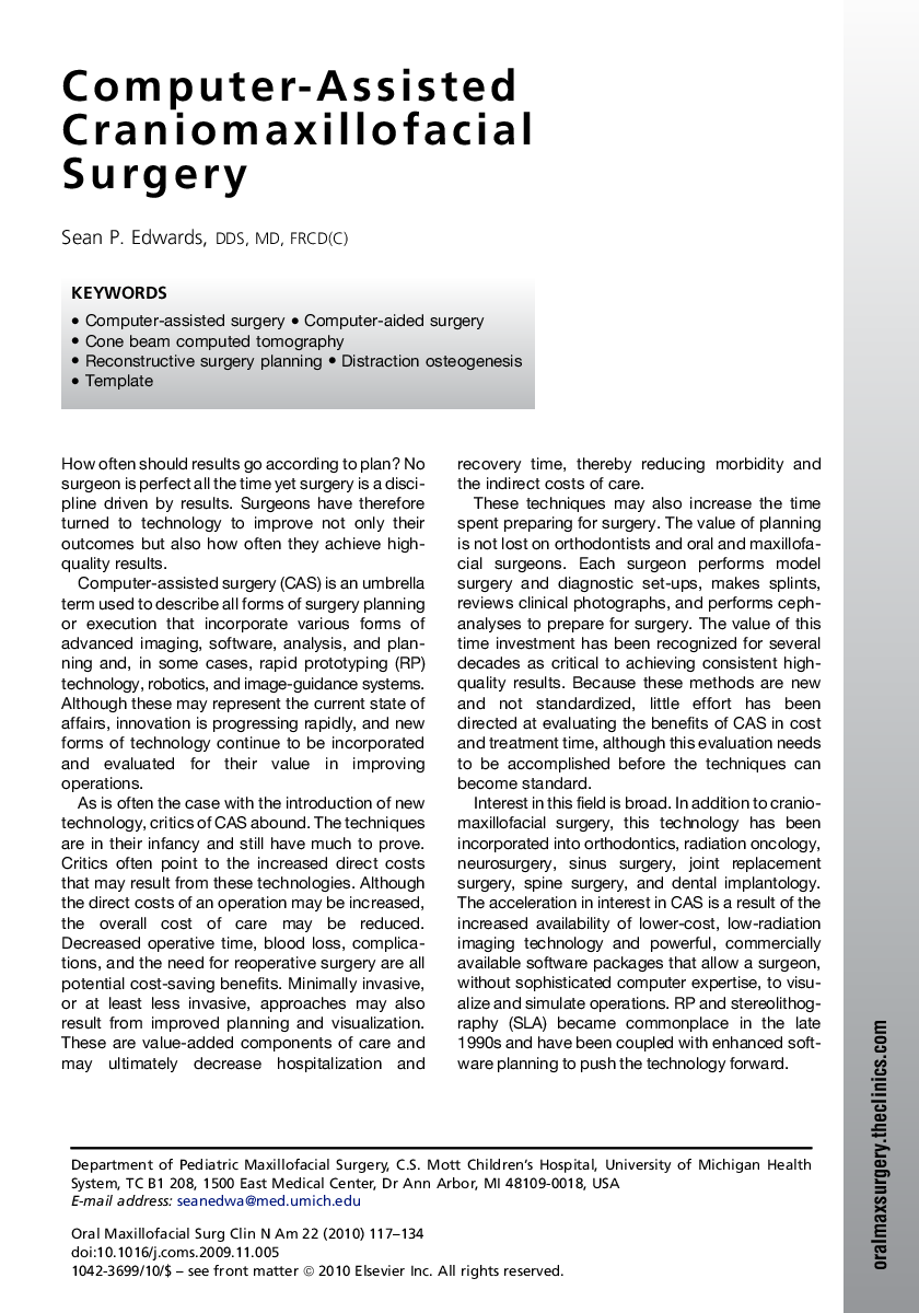 Computer-Assisted Craniomaxillofacial Surgery