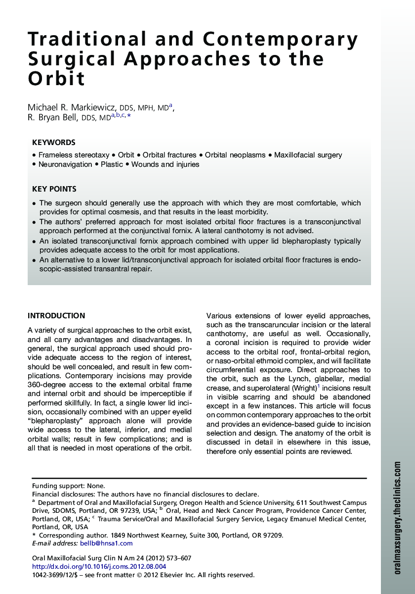 Traditional and Contemporary Surgical Approaches to the Orbit