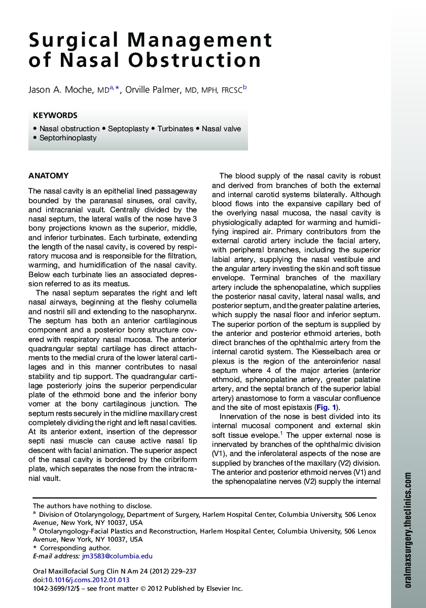 Surgical Management of Nasal Obstruction