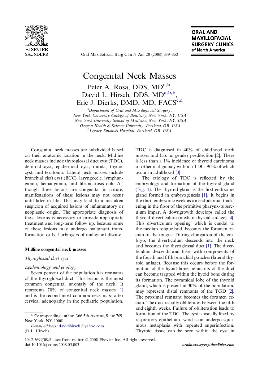 Congenital Neck Masses