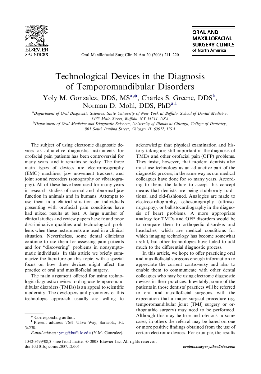 Technological Devices in the Diagnosis of Temporomandibular Disorders