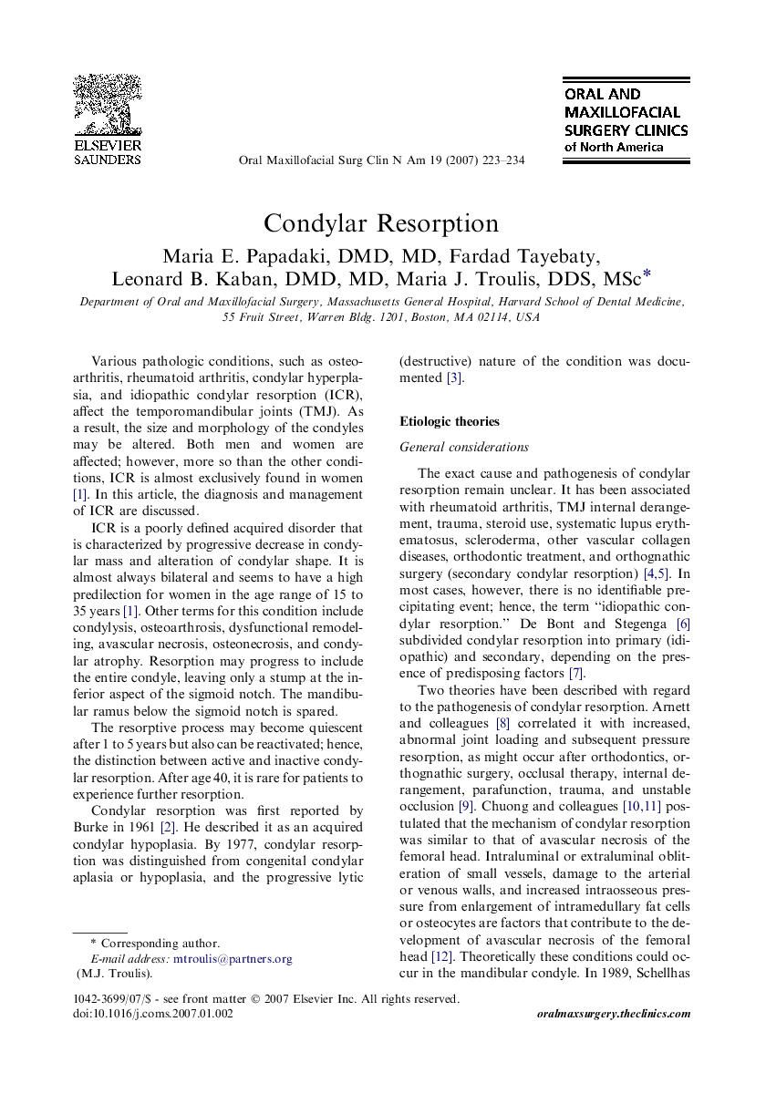 Condylar Resorption