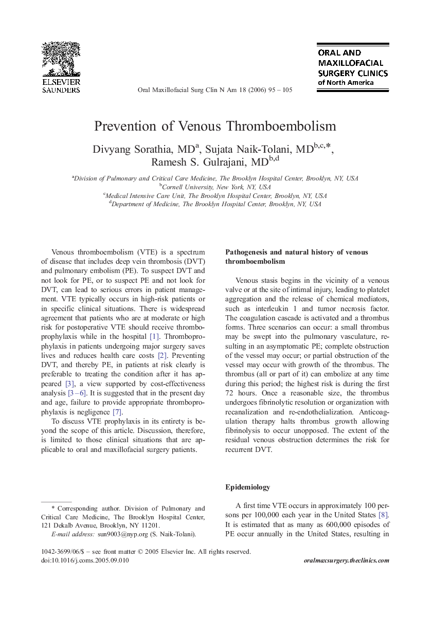 Prevention of Venous Thromboembolism