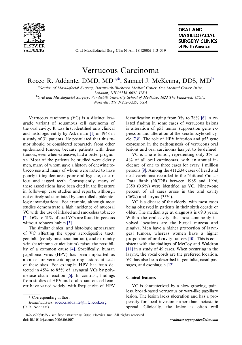 Verrucous Carcinoma