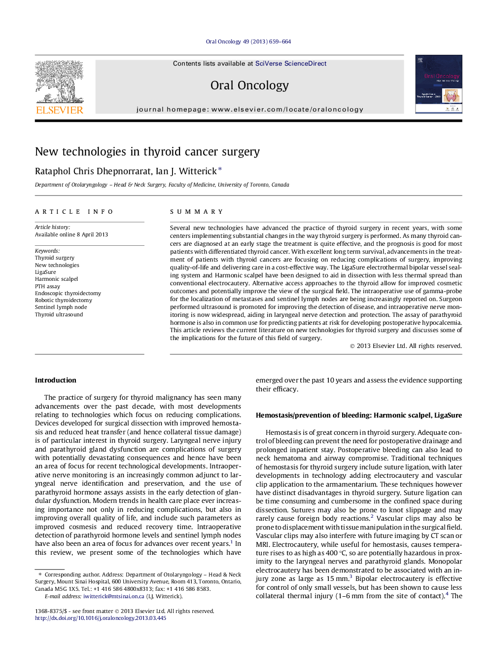 New technologies in thyroid cancer surgery