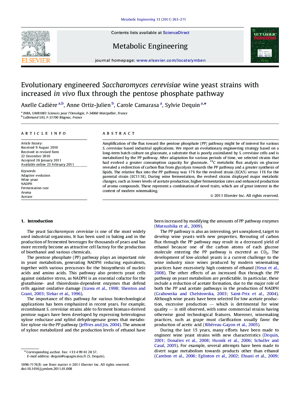 Evolutionary engineered Saccharomyces cerevisiae wine yeast strains with increased in vivo flux through the pentose phosphate pathway