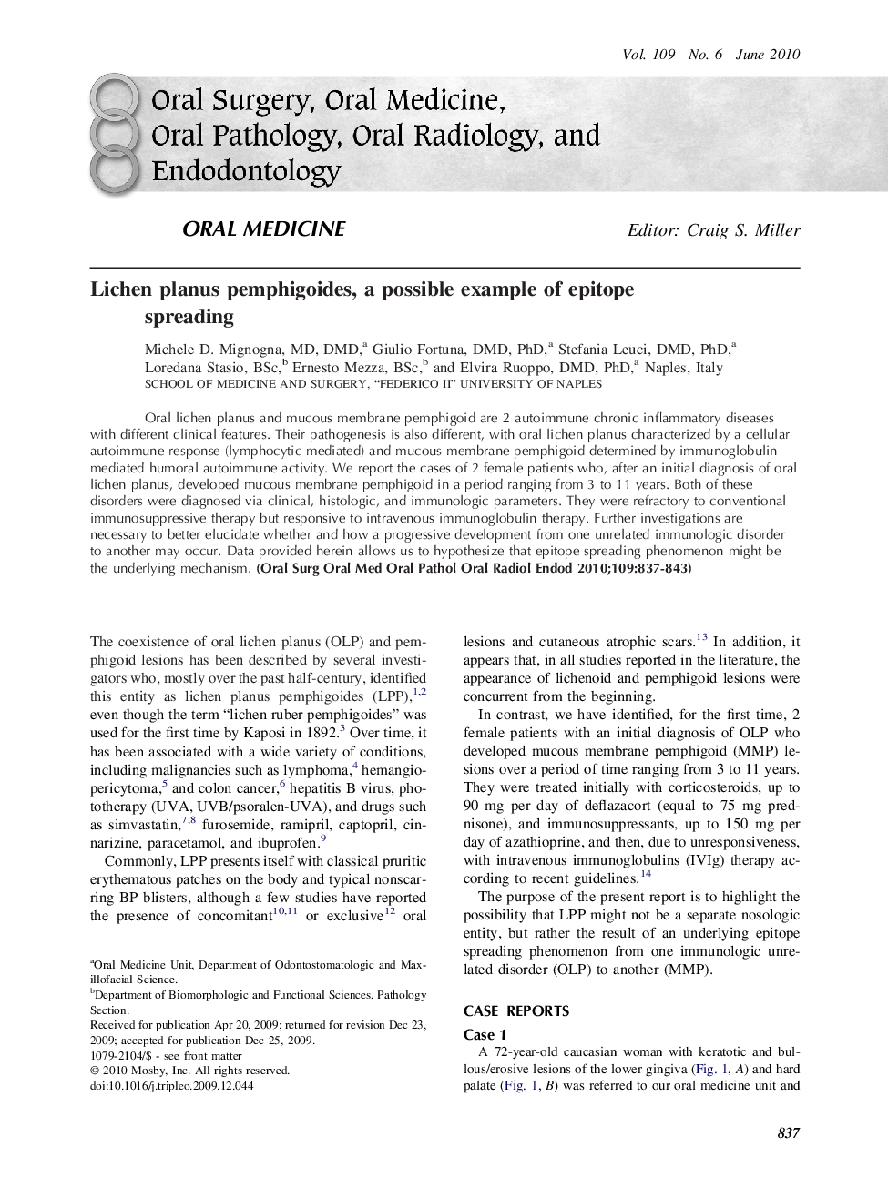 Lichen planus pemphigoides, a possible example of epitope spreading