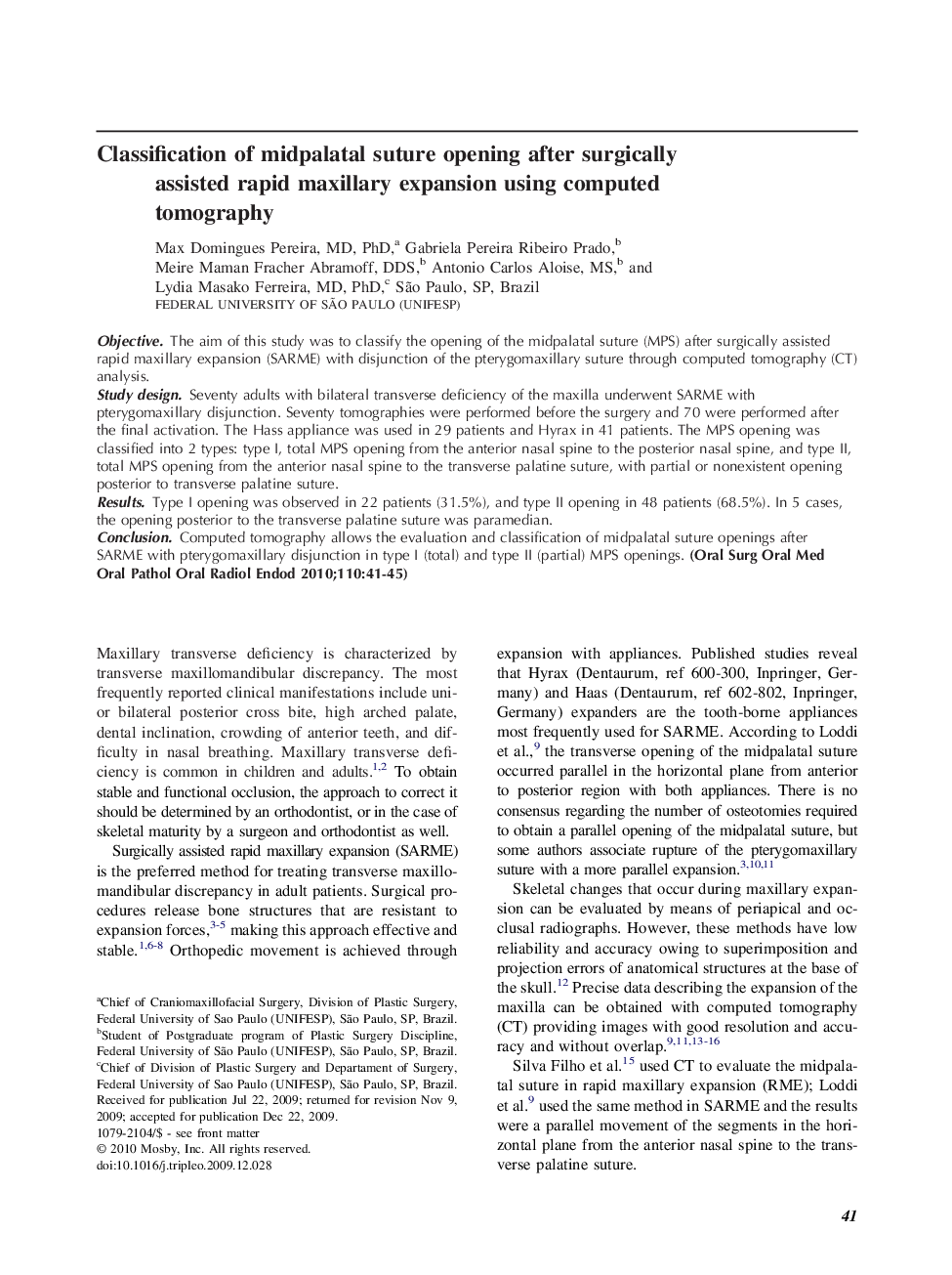 Classification of midpalatal suture opening after surgically assisted rapid maxillary expansion using computed tomography