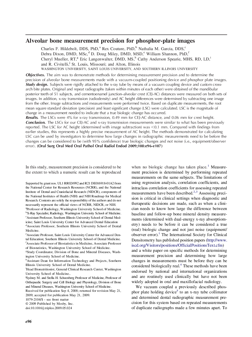 Alveolar bone measurement precision for phosphor-plate images 