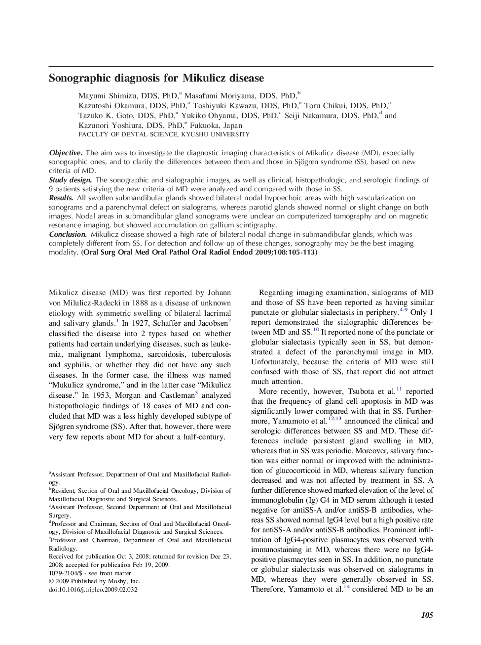 Sonographic diagnosis for Mikulicz disease