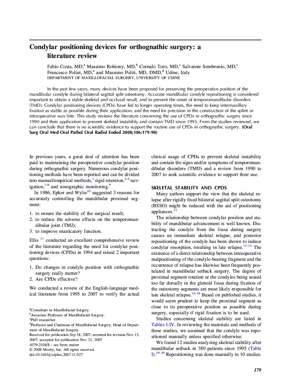 Condylar positioning devices for orthognathic surgery: a literature review