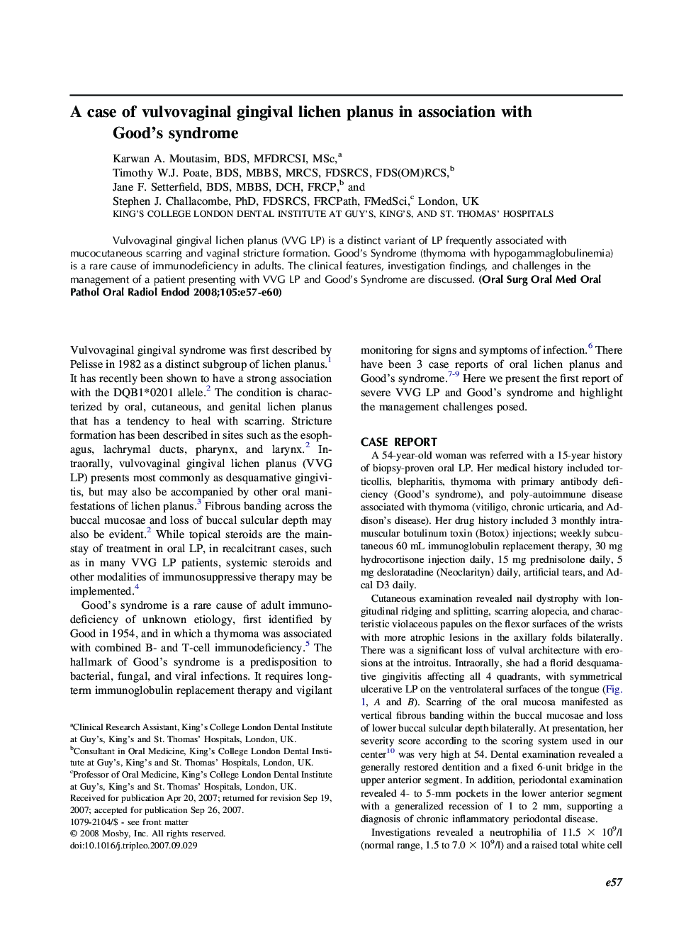 A case of vulvovaginal gingival lichen planus in association with Good’s syndrome