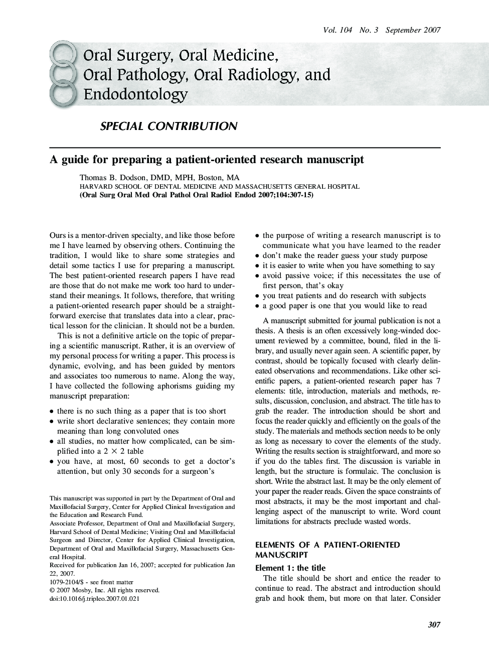 A guide for preparing a patient-oriented research manuscript