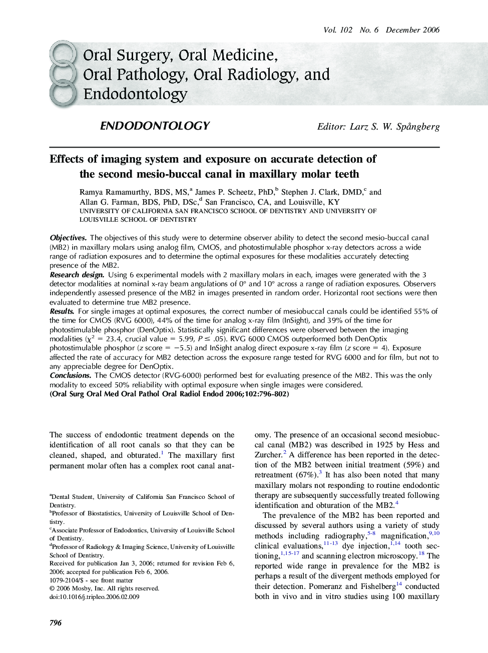 Effects of imaging system and exposure on accurate detection of the second mesio-buccal canal in maxillary molar teeth