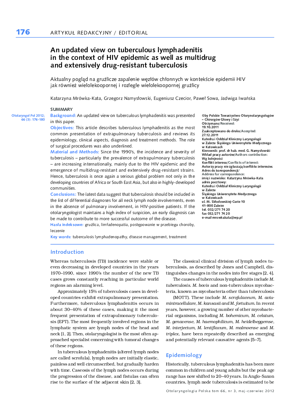 An updated view on tuberculous lymphadenitis in the context of HIV epidemic as well as multidrug and extensively drug-resistant tuberculosis