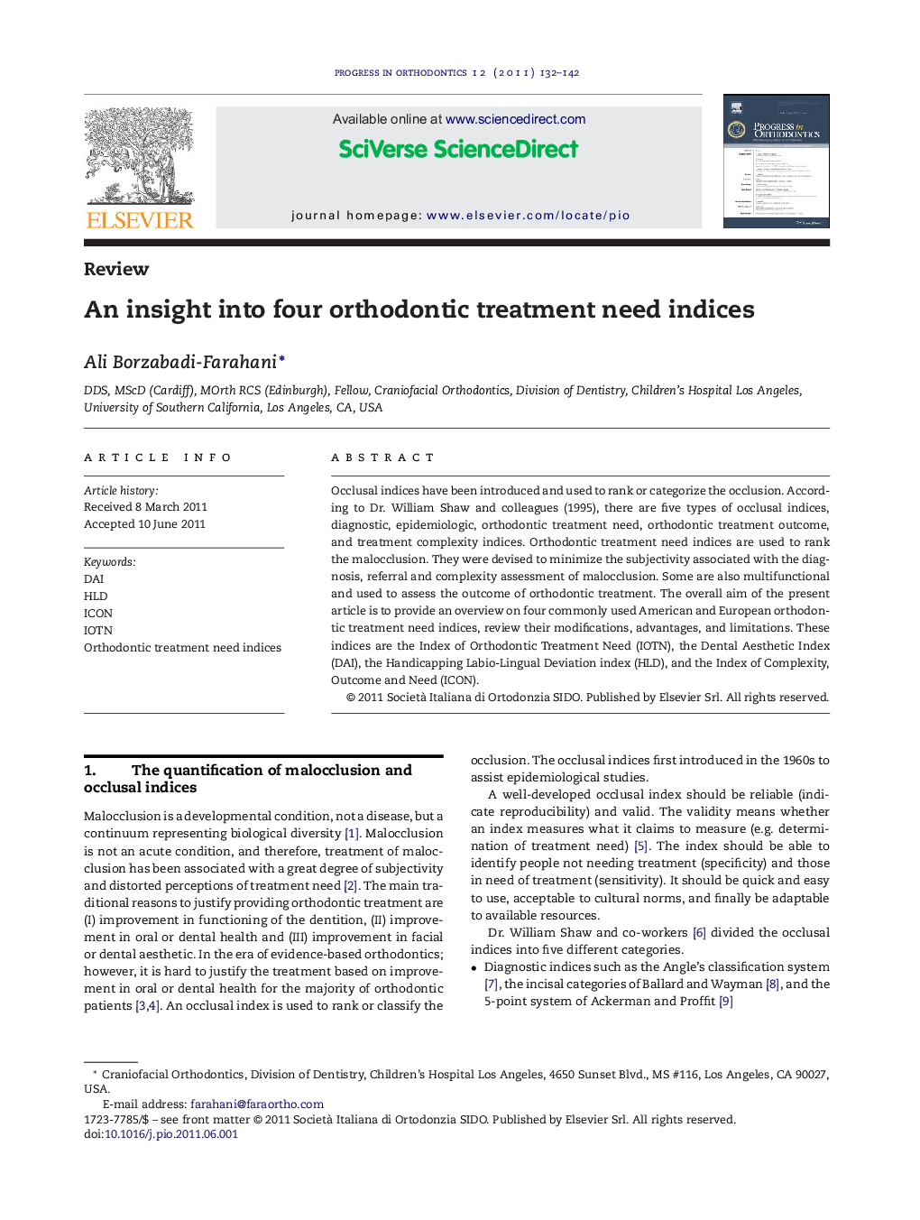 An insight into four orthodontic treatment need indices