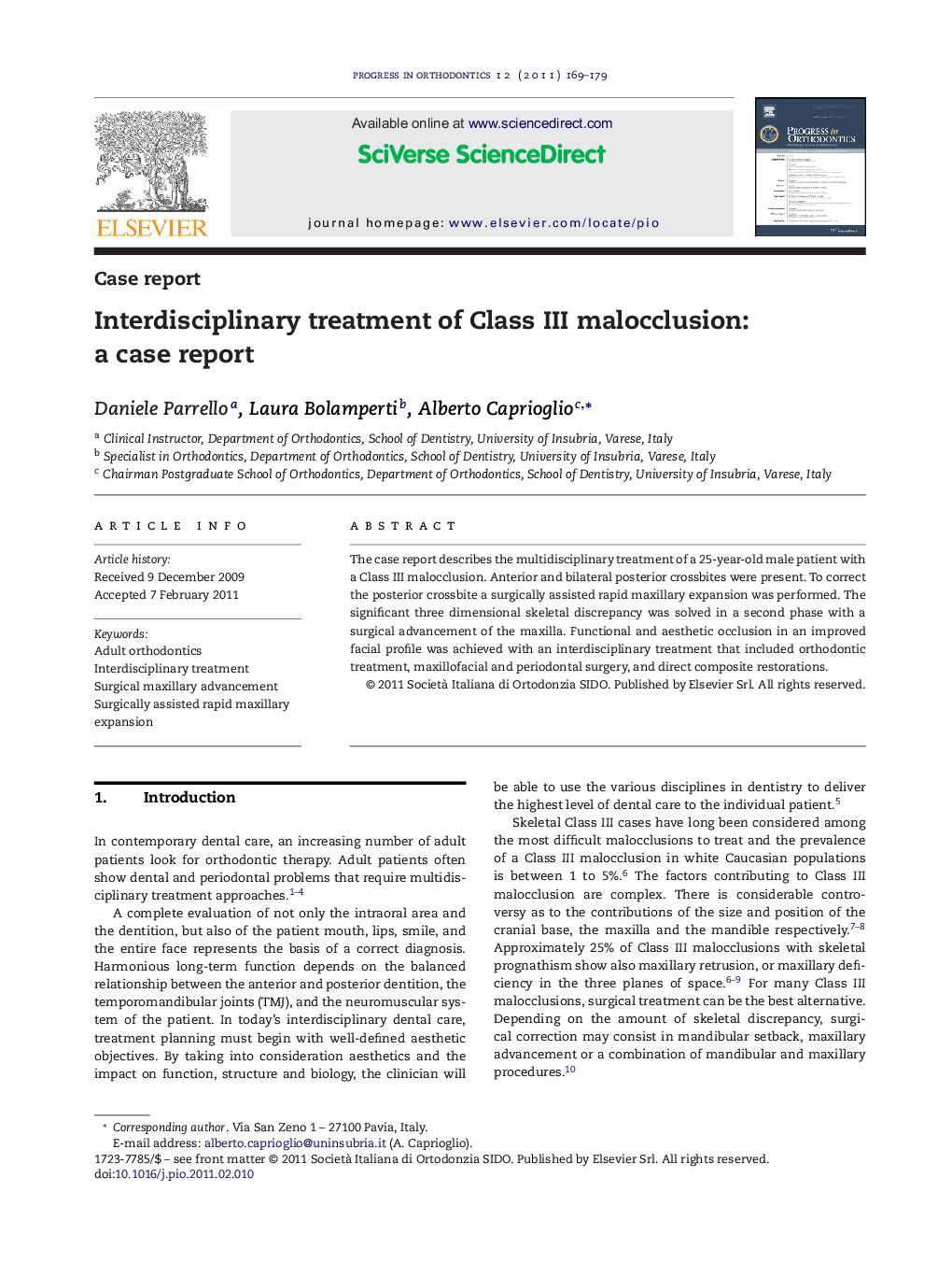 Interdisciplinary treatment of Class III malocclusion: a case report