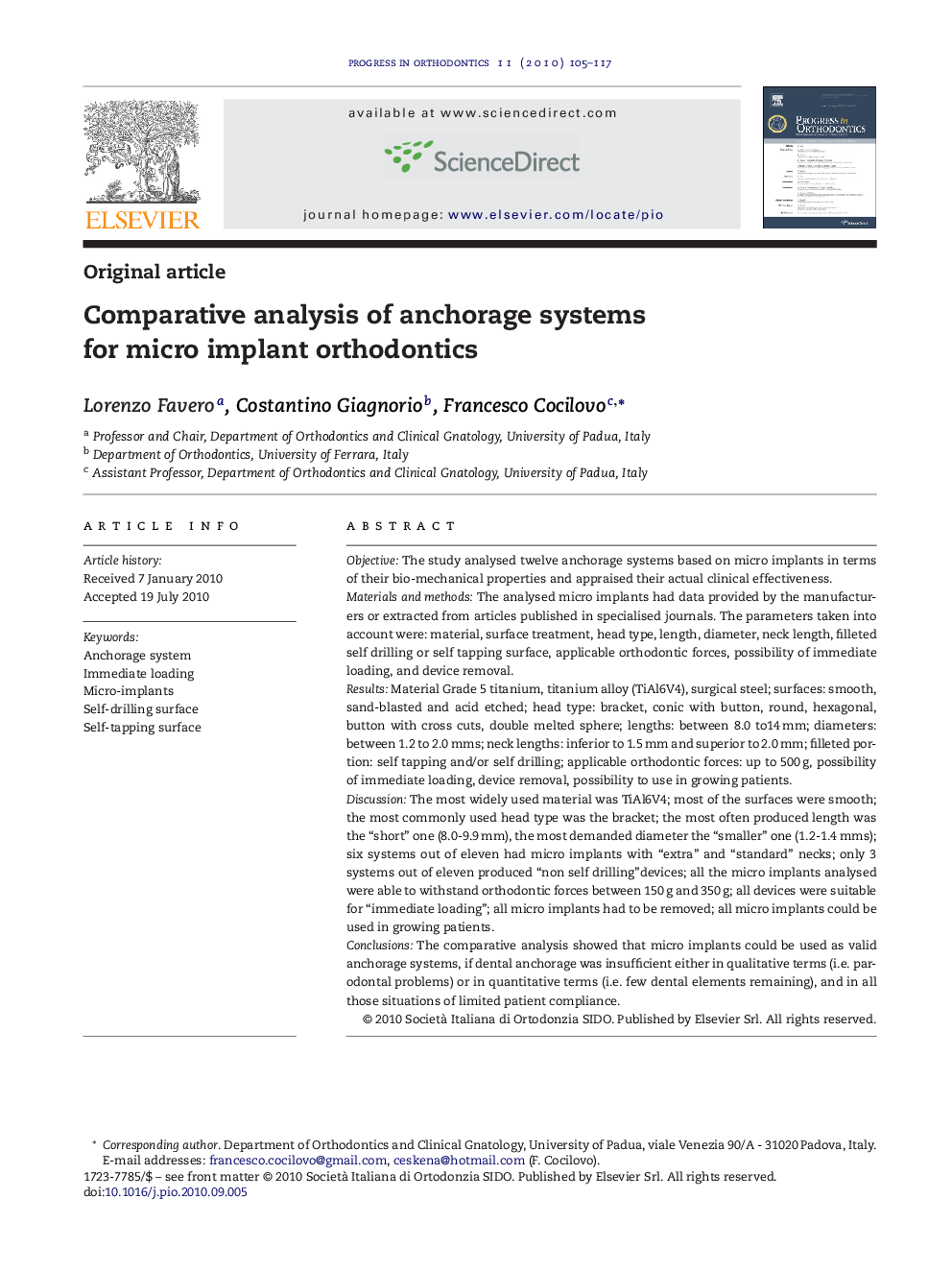 Comparative analysis of anchorage systems for micro implant orthodontics