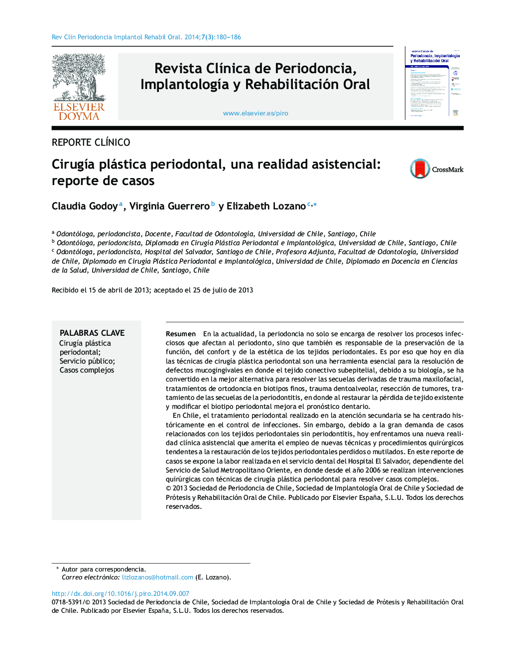 CirugÃ­a plástica periodontal, una realidad asistencial: reporte de casos