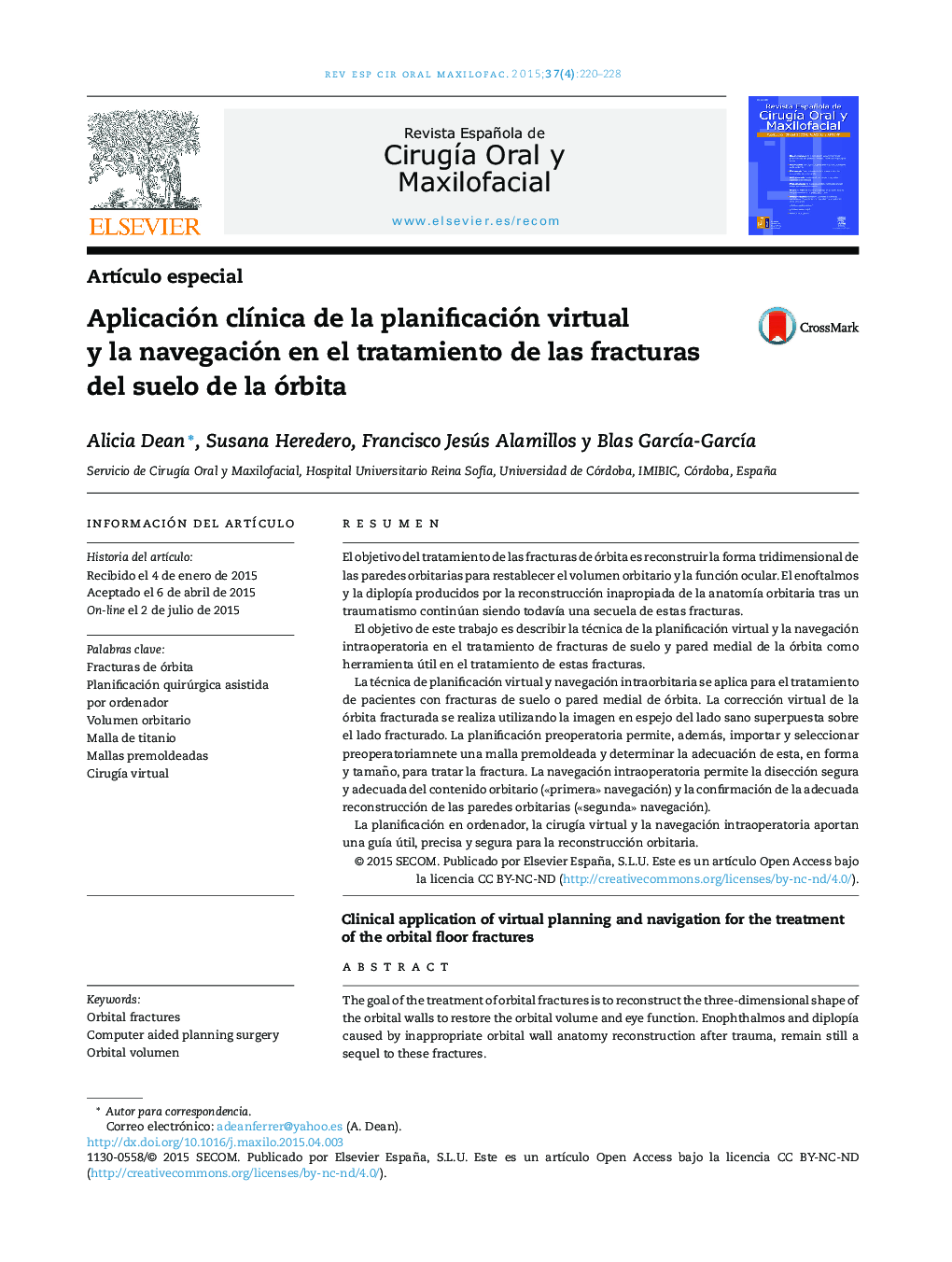 Aplicación clínica de la planificación virtual y la navegación en el tratamiento de las fracturas del suelo de la órbita