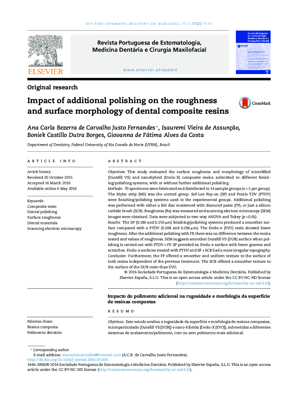 Impact of additional polishing on the roughness and surface morphology of dental composite resins