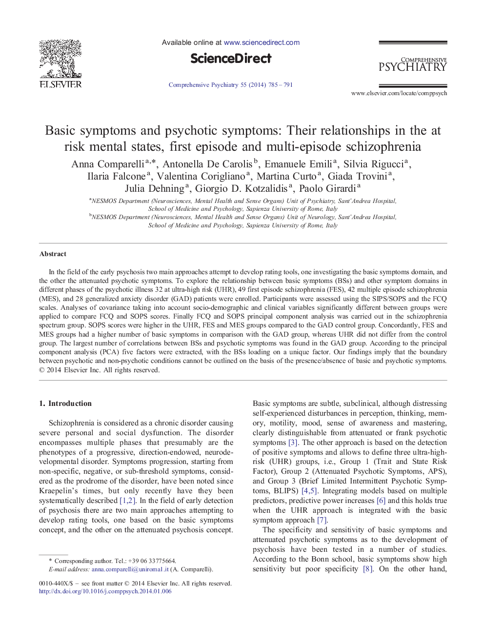 Basic symptoms and psychotic symptoms: Their relationships in the at risk mental states, first episode and multi-episode schizophrenia