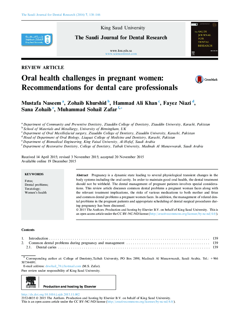 Oral health challenges in pregnant women: Recommendations for dental care professionals 