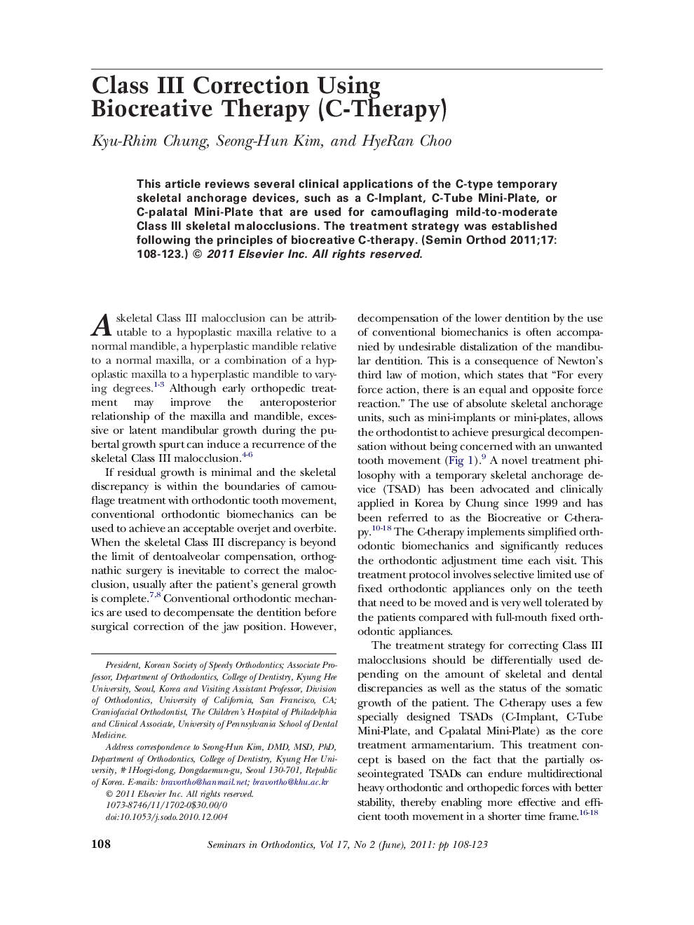 Class III Correction Using Biocreative Therapy (C-Therapy)