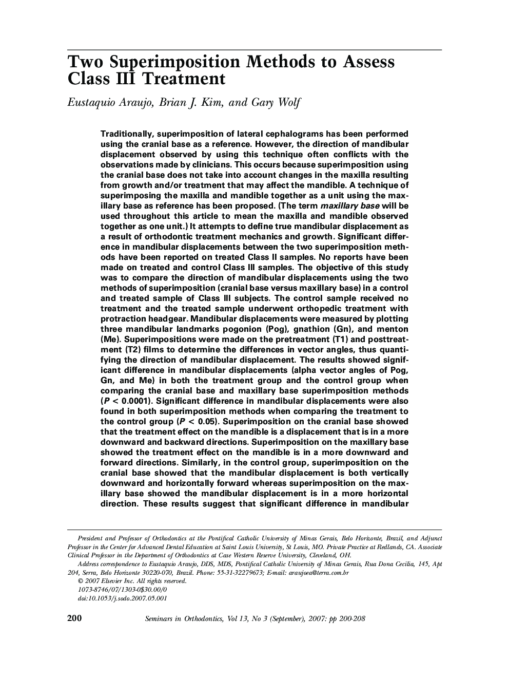 Two Superimposition Methods to Assess Class III Treatment